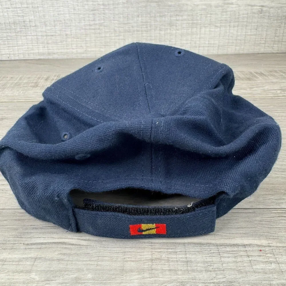Vintage Nike Baseball Cap Mens One Size Midnight Navy Swoosh Logo Strapback Hat